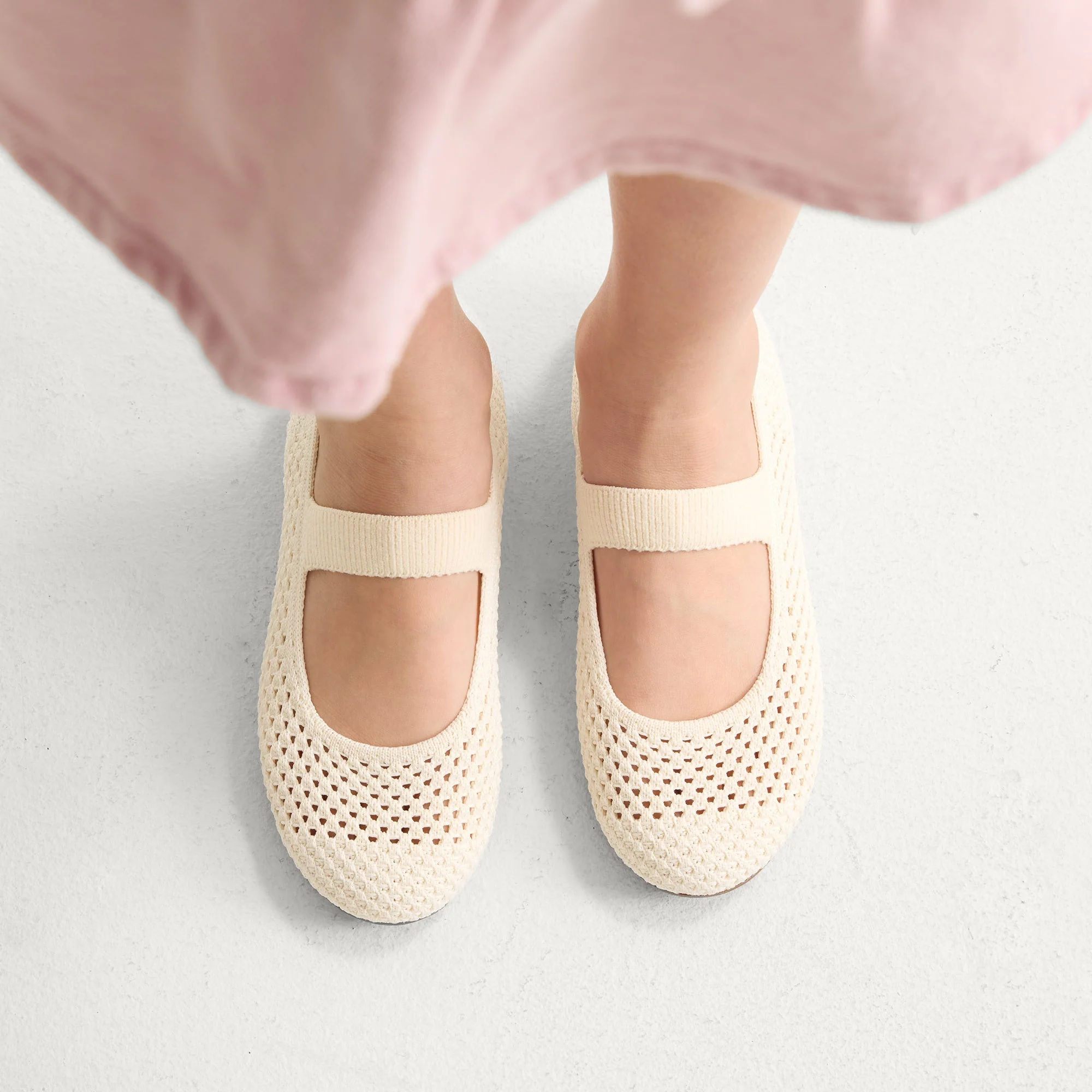 The Kids Mary Jane - White Open-Knit - Image 2