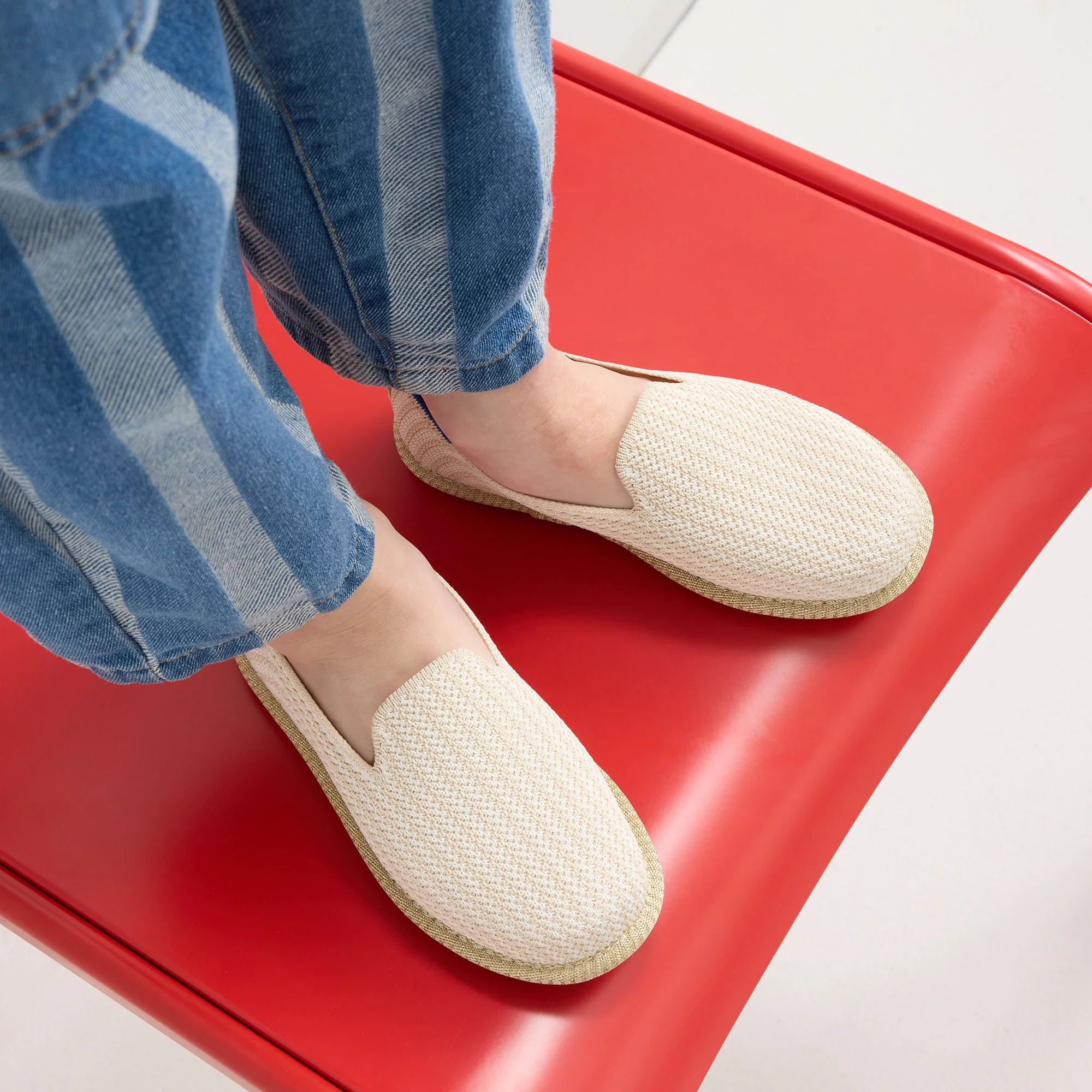 The Mini Loafer (for Kids) - Cream Puff Stripe - Image 2