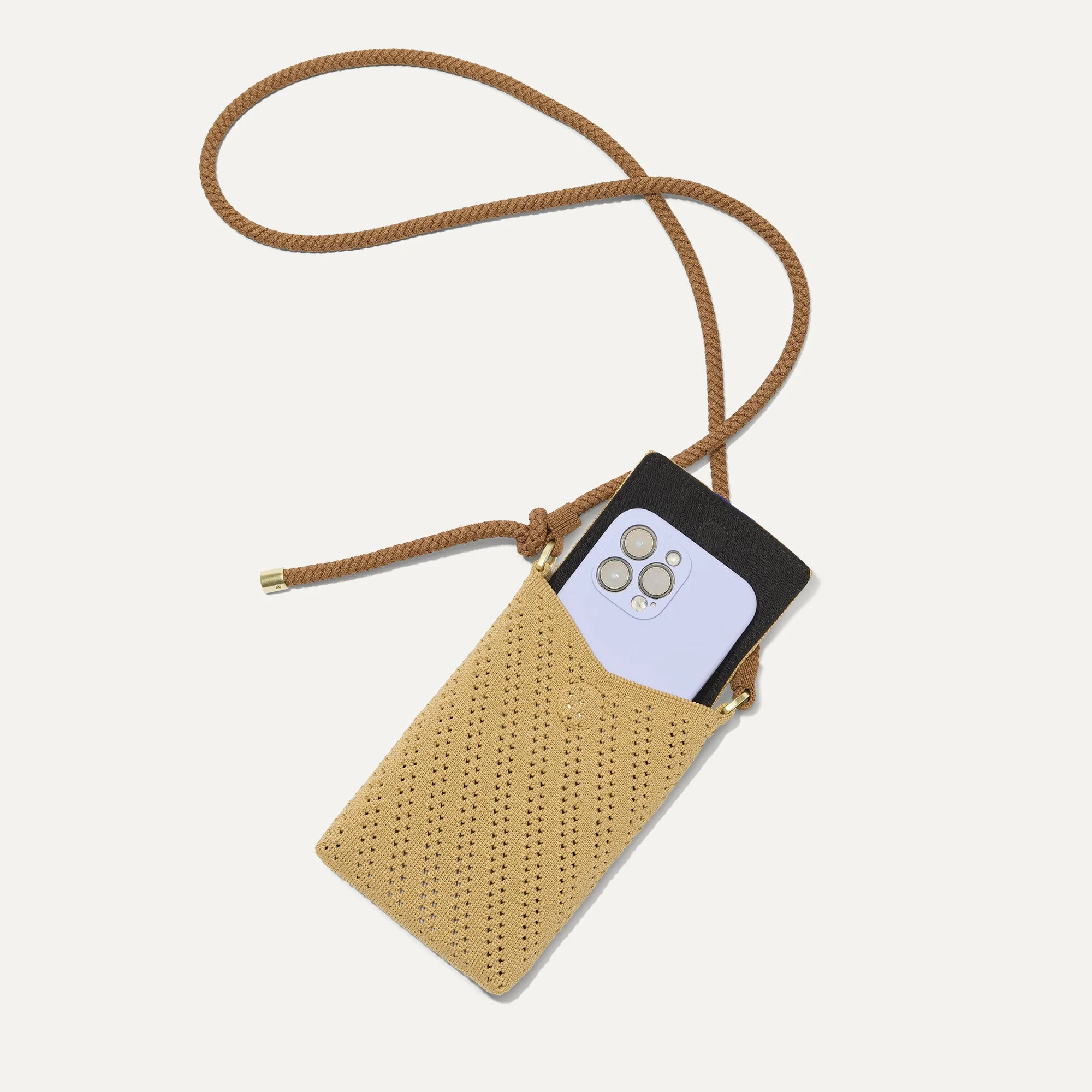 The Phone Crossbody - Brown Butter Crochet - Image 4