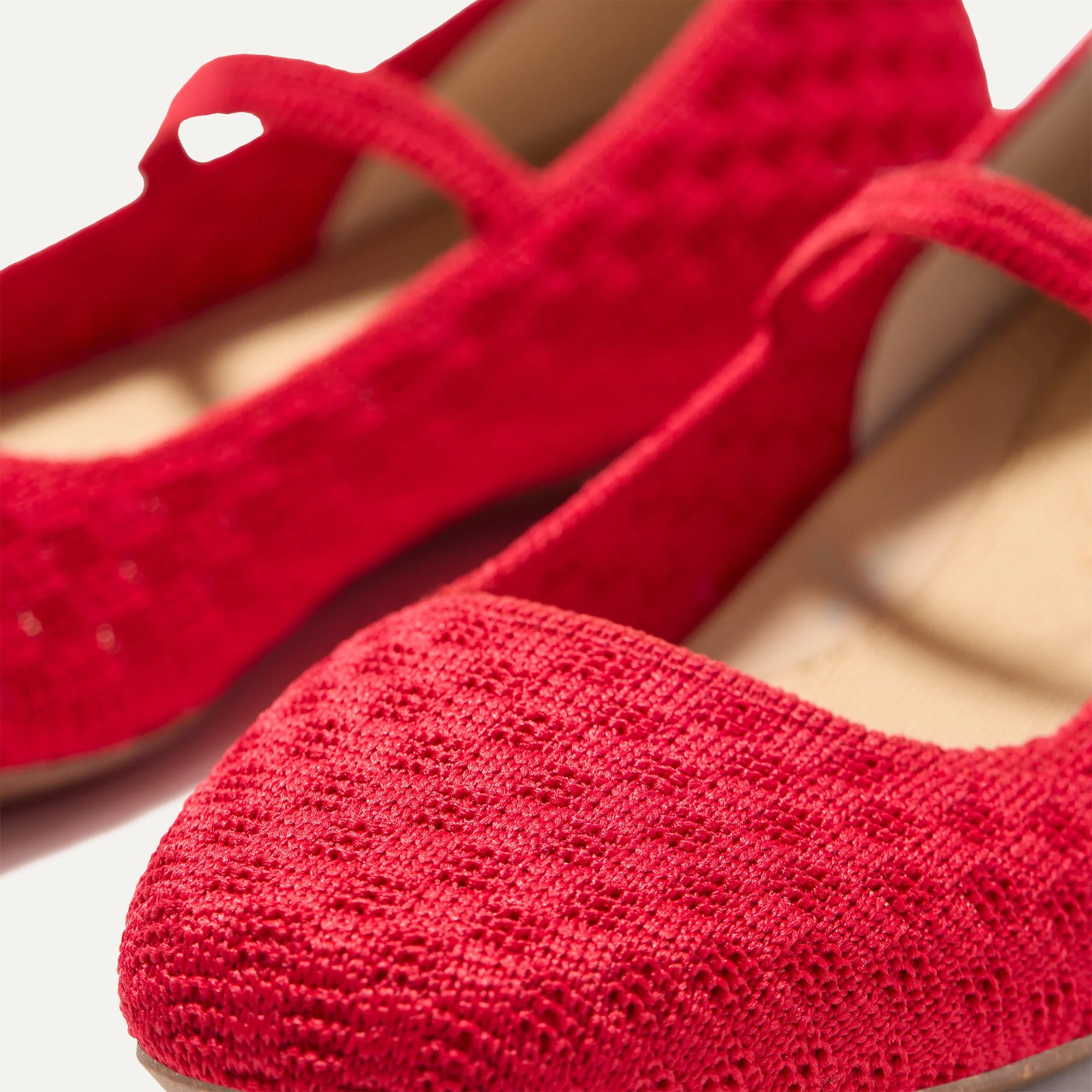 The Max Square Mary Jane - Red Crisp Basketweave - Image 4
