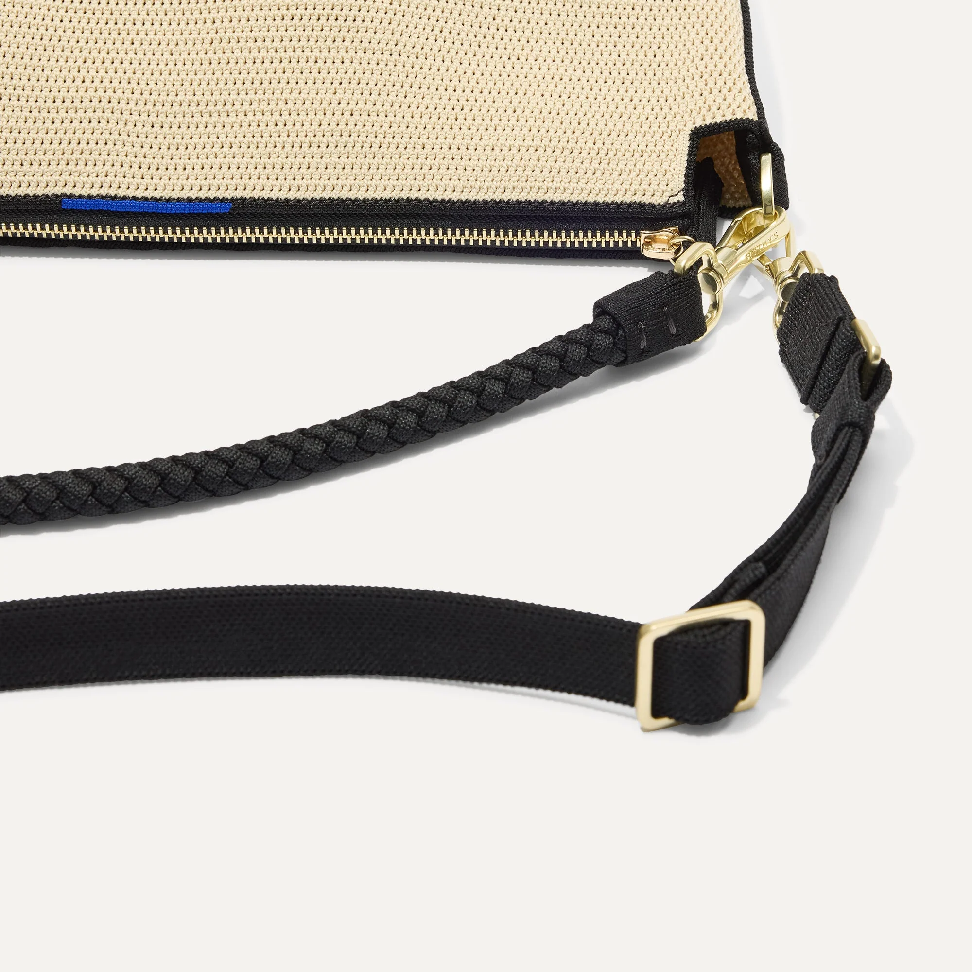 The Daily Crossbody - Black and White Raffia-Knit - Image 6
