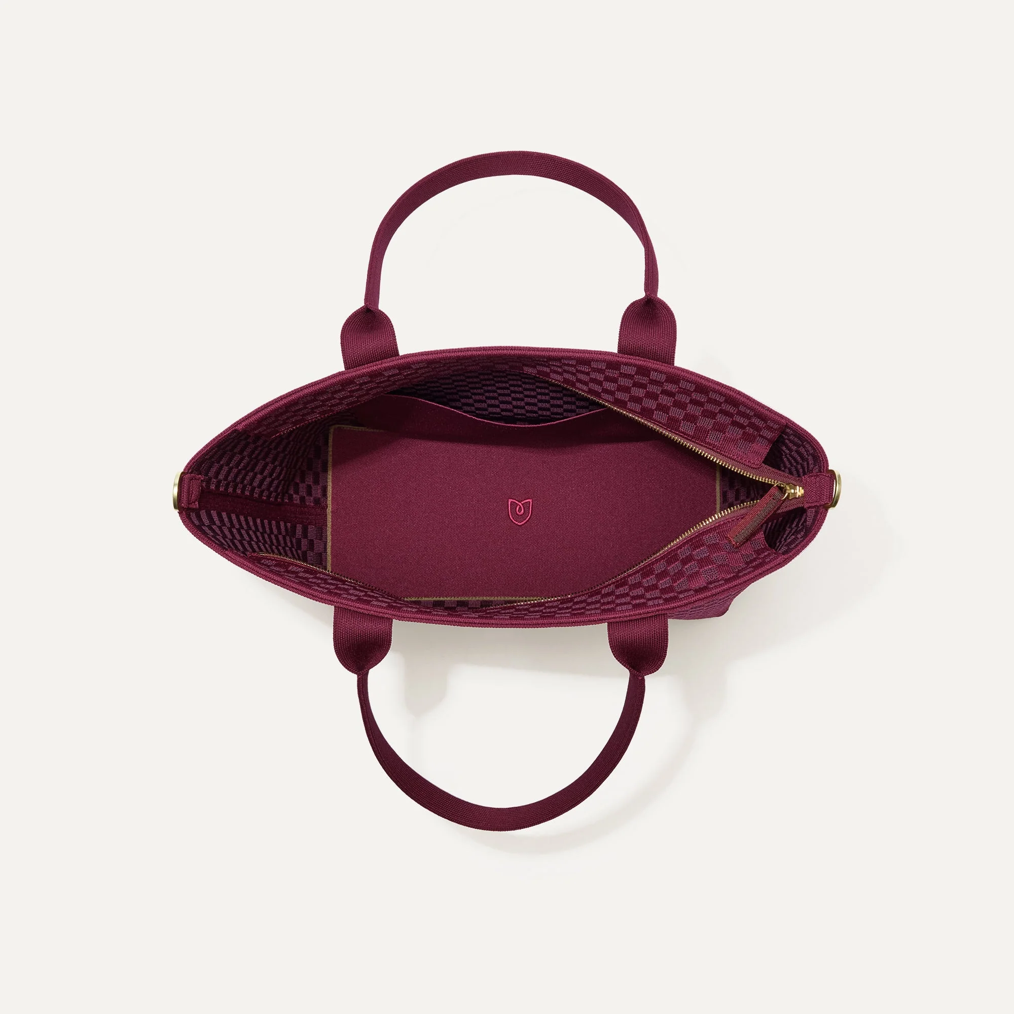 The Lightweight Zip Tote - Cabernet Check - Image 6