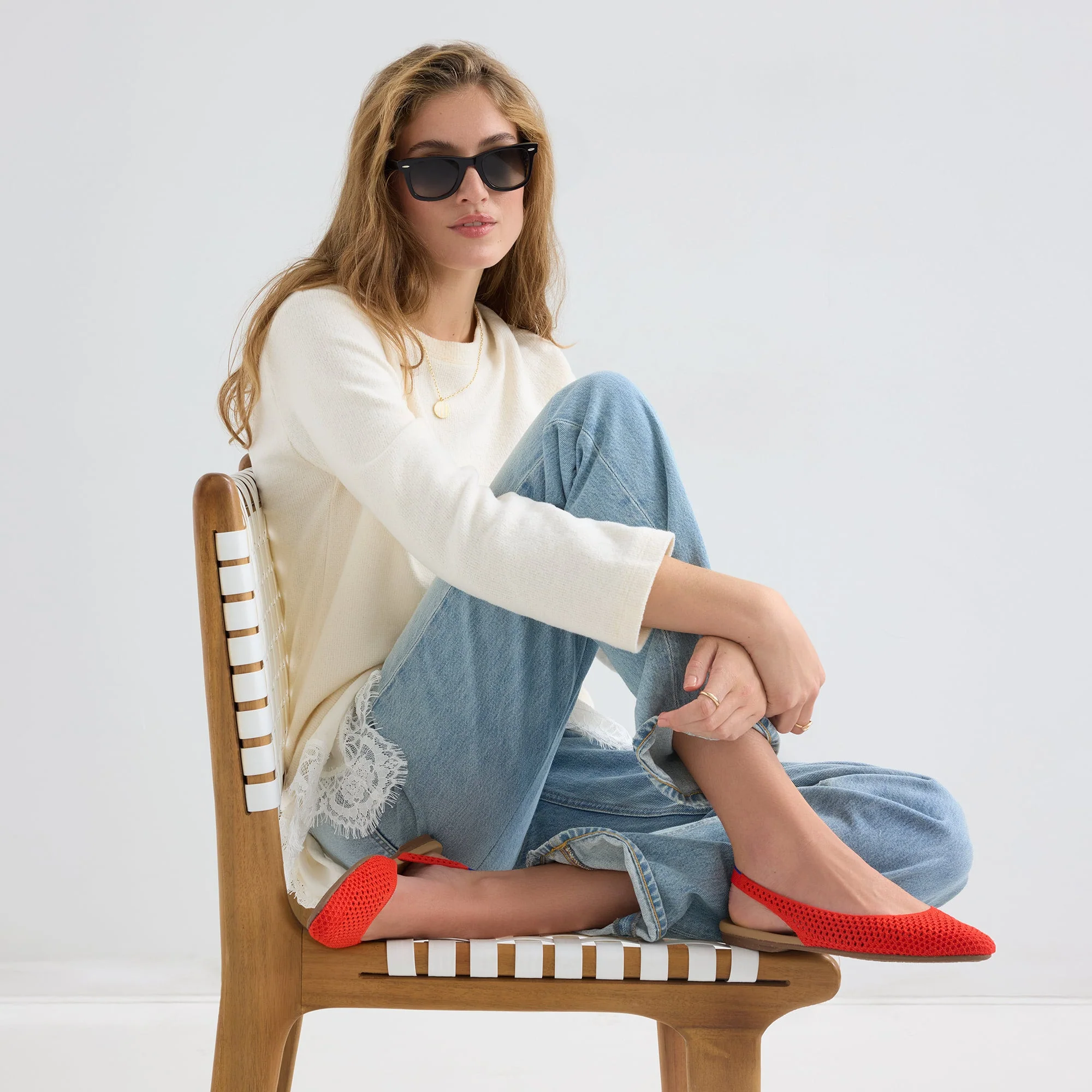 The Almond Slingback - Poppy Mesh - Image 3