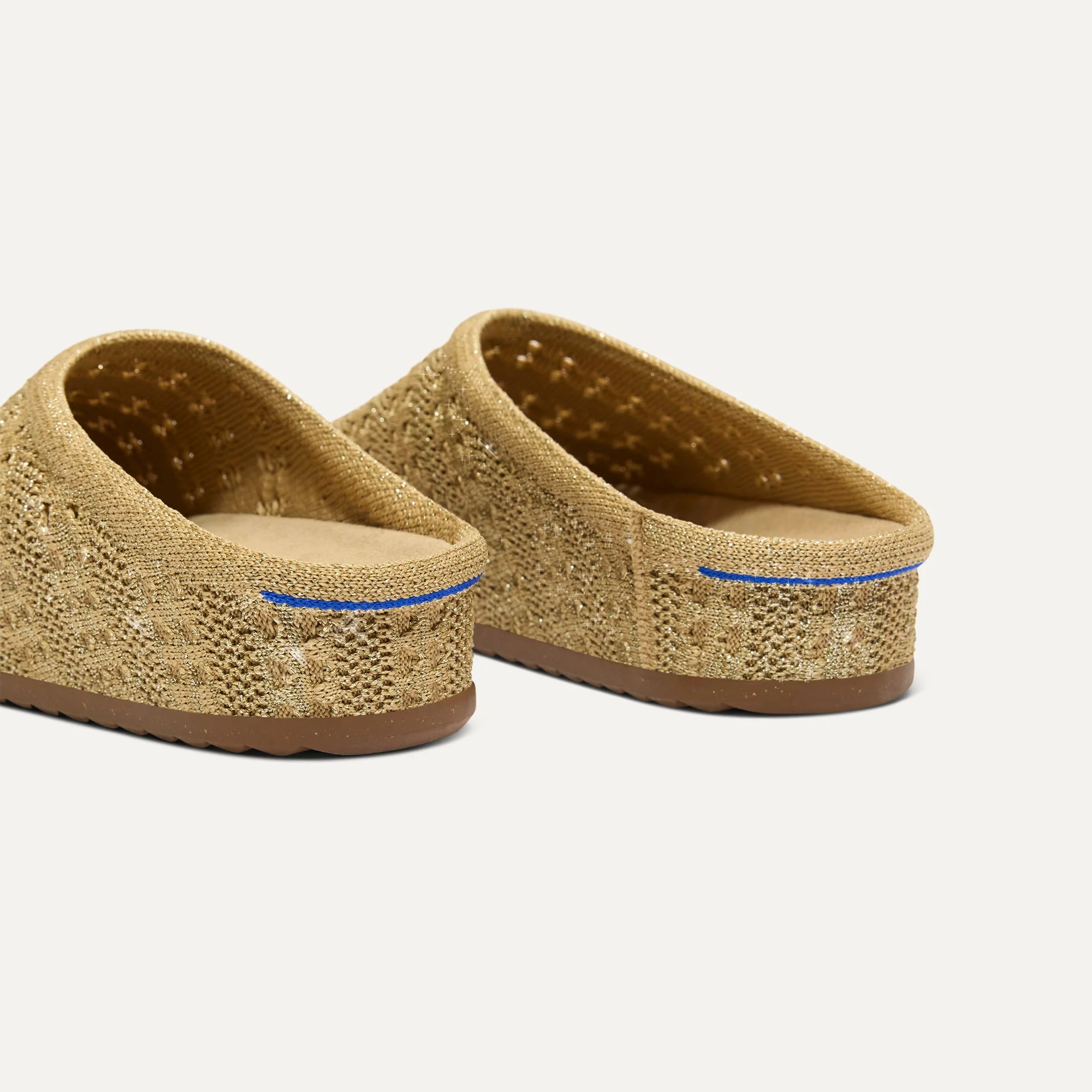 The Casual Clog - Metallic Golden Crochet - Image 4