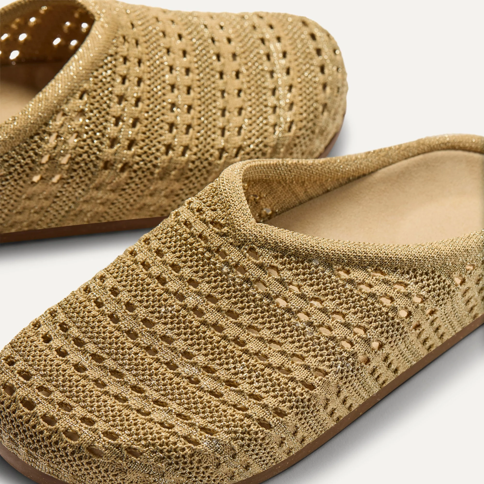 The Casual Clog - Metallic Golden Crochet - Image 7