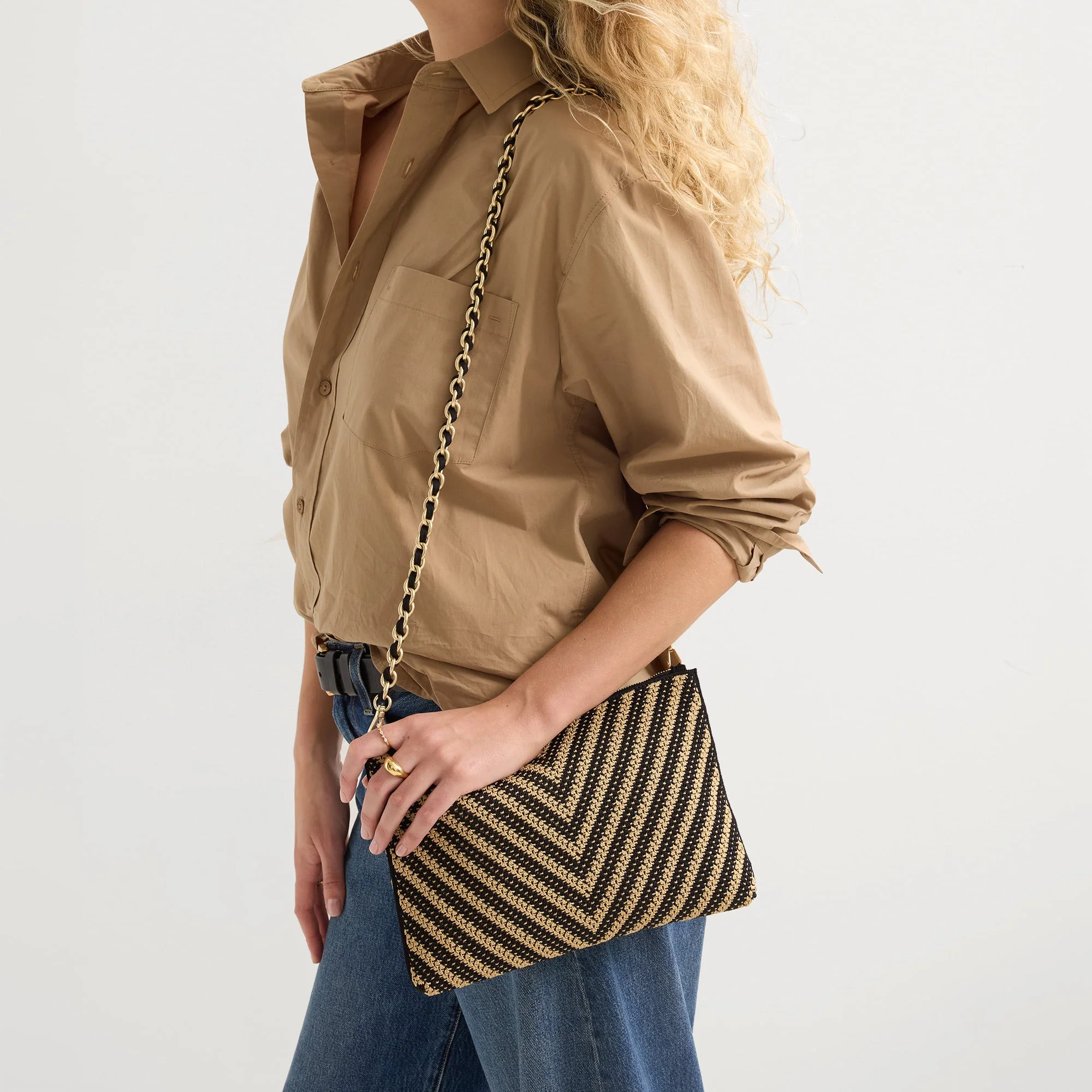 The Convertible Clutch - Toffee Chevron - Image 3