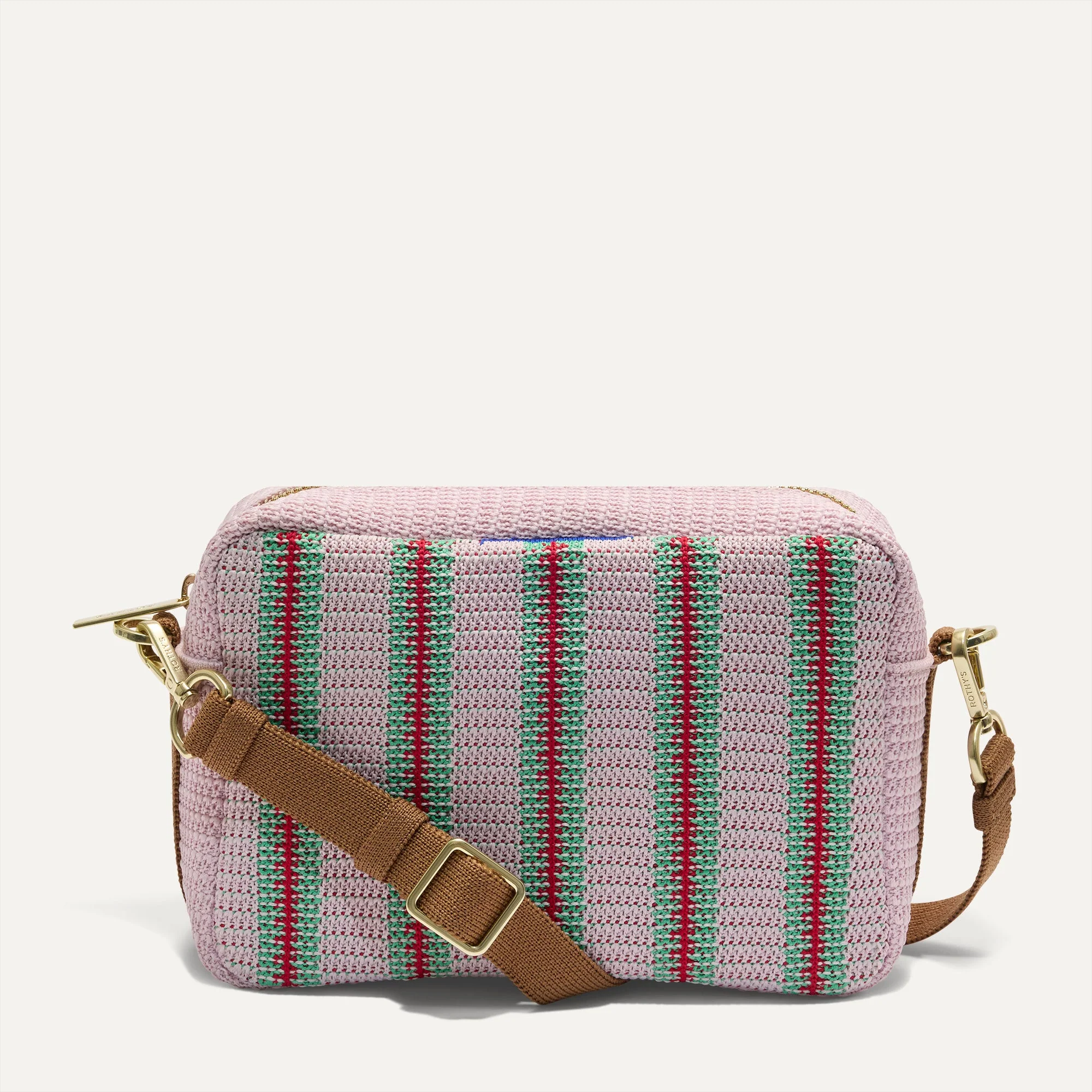 The Crossbody Camera Bag - Watermelon Market Stripe - Image 2