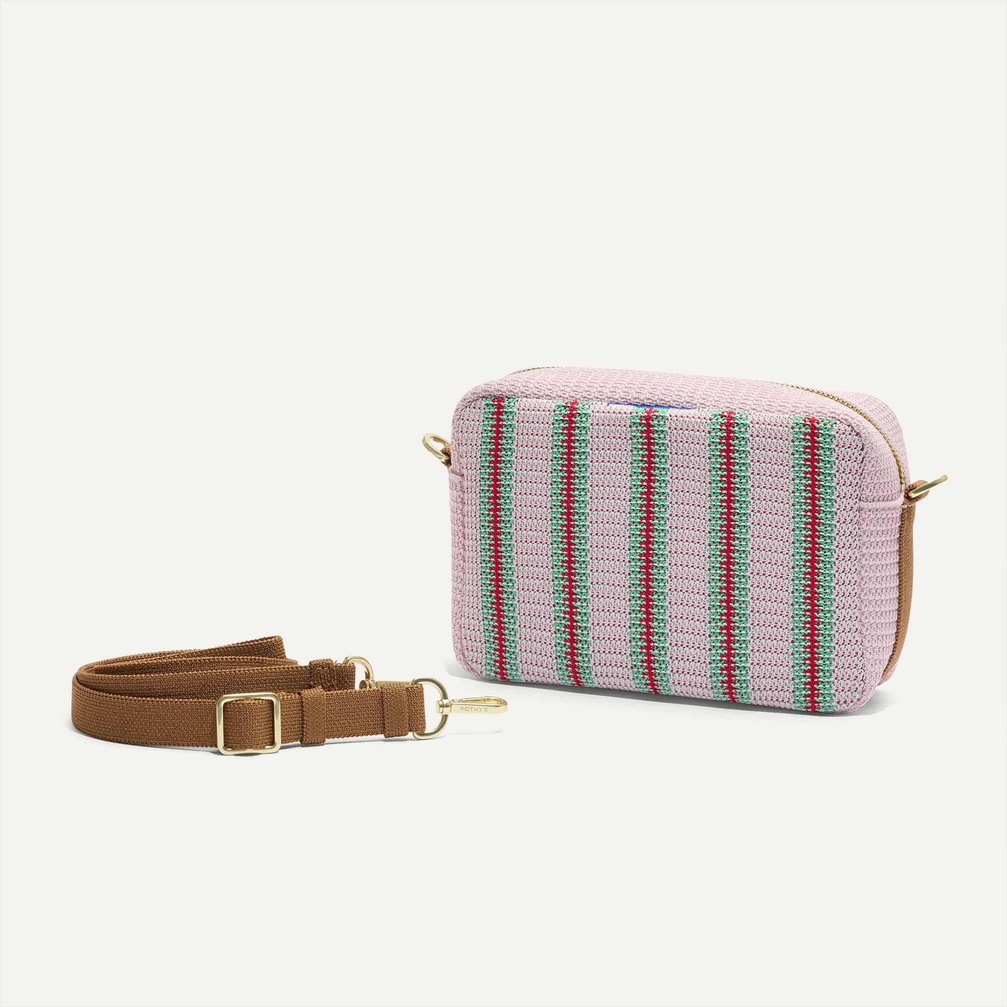 The Crossbody Camera Bag - Watermelon Market Stripe - Image 5
