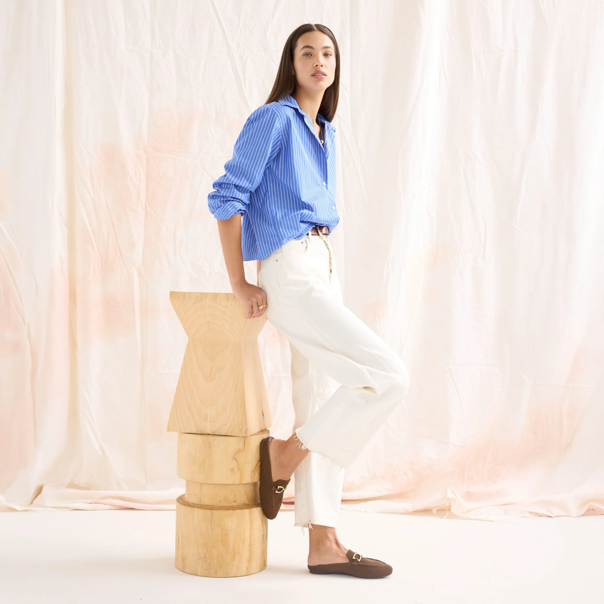 The Double Bit Loafer Mule - Cinnamon Raffia-Knit - Image 4