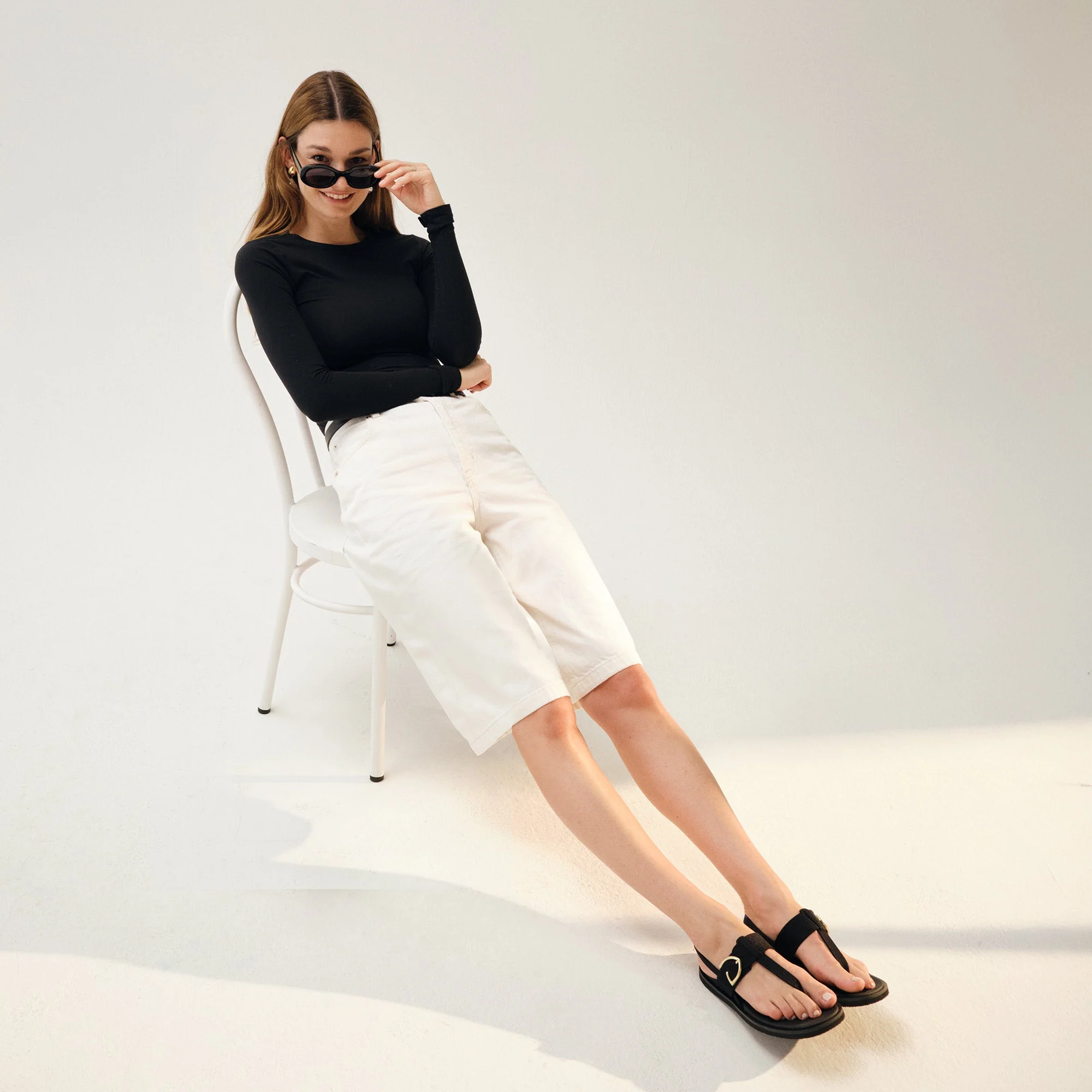 The T–Strap Sandal - Black - Image 3